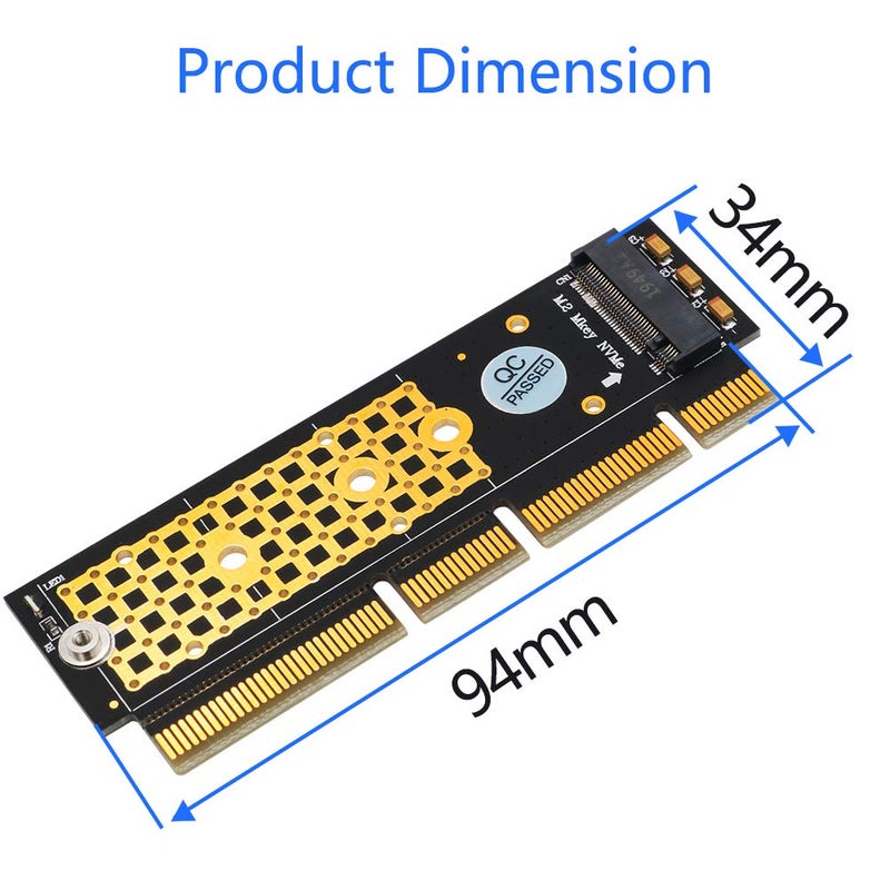 SUPERPLUS M.2 NVMe SSD NGFF to PCIE 3.0 X16 /X4 Adapter M Key Interface Card Support PCI Express 3.0 x4 2230-2280 Size m.2 Full Speed (Black Gold) - Image 5